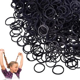 Black Elastic Hair Bands 500 pcs Soft Mini Hair Elastics Hair Ties, Small Elastic Bands for Women Hair,Braids Hair