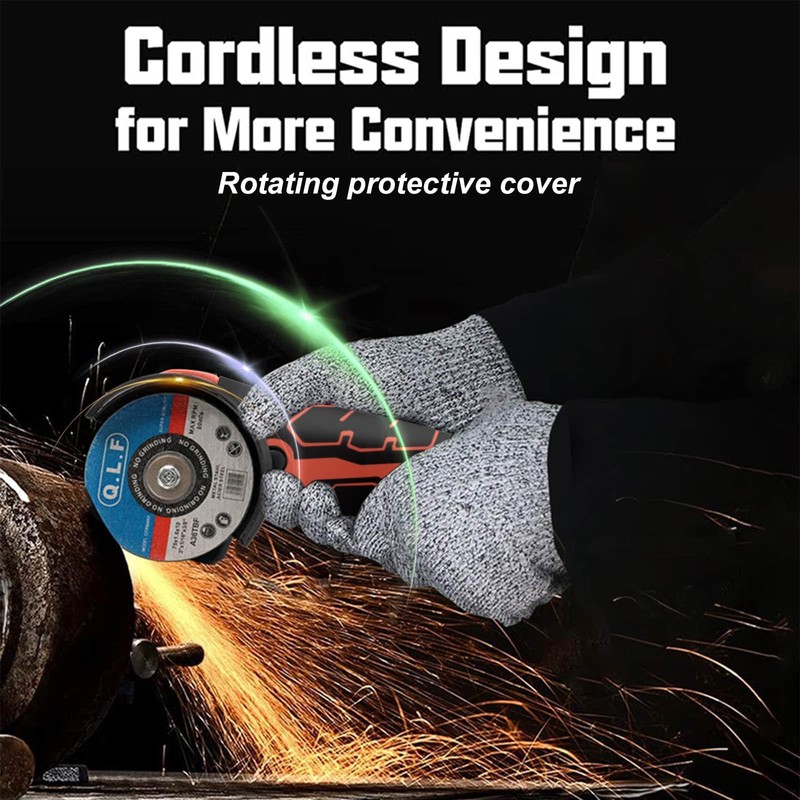 ZFULVO Cordless Brush Angle Grinder Kit, 19500rpm Mini Electric Angle