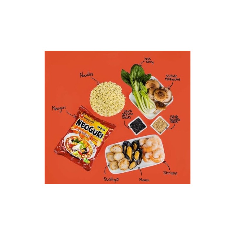 Korea Instant Noodles (CASE SET, NEOGURI SPICY SEAFOOD INSTANT NOODLES)