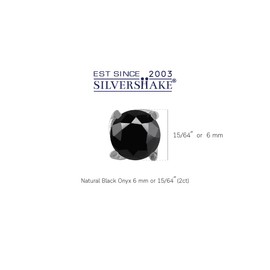 Silvershake 6MM Round Shape Birthstone Gemstones White Gold Plated or Yellow Gold Plated 925 Sterling Silver Business Attire Minimalist Stud Earrings for Women or Teens, Small, Sterling Silver Rhodium