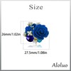 Aloluo CZ Rose Flower Resin Gemstone Statement Rings for Women