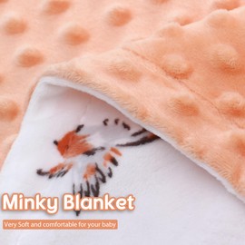 LAT Baby Blanket, Children's Blanket with Minky, Cuddly Blanket, Baby Cotton Crawling Blanket, Pram Blanket, Unisex Baby Blanket for Newborns, Children, Baby Blanket for Spring, Summer (Birds, 110 x