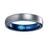 4mm Mens Womens Tungsten Ring Blue Two Tone Engraved I