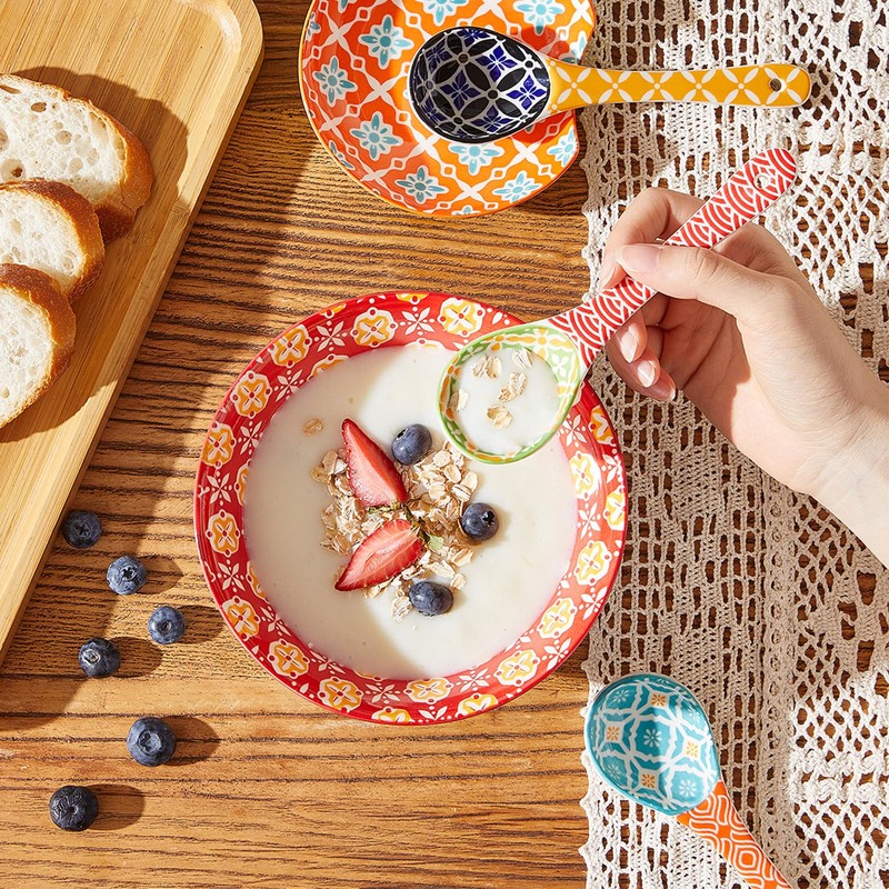 Metahom Ceramic Cereal Bowls, 23 Oz Colorful Soup Bowls, Deep