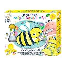Haku Yoka Magic Dot Marker Art Set, 12 Garden Themed Cards with Hidden Patterns, Kids' Creative Activity Kit, Washable, Ideal for Toddlers 2 Years and Up