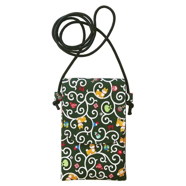 Kyoi Smartphone Shoulder Bag, Lightweight, Portable, Cotton, Sacoche, With Lid,