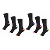 6 Pairs Ladies Black and Multicoloured Ankle Socks - UK