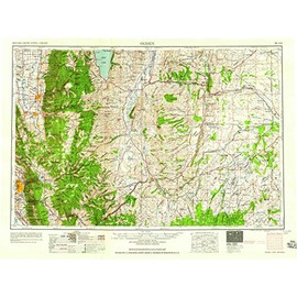 YellowMaps Ogden UT topo map, 1:250000 Scale, 1 X 2 Degree, Historical, 1958, 22.2 x 29.6 in - Paper