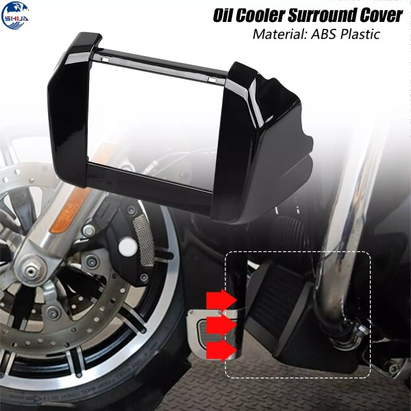 Unbranded Gloss Black Oil Cooler Surround Cover For Harley Tri