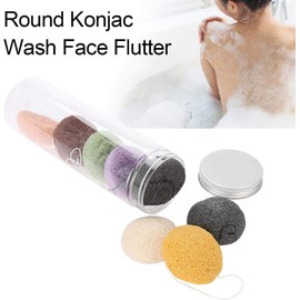 Konjac Sponge Set, 8pcs Color Round Type Konjac Wash Face Flutter Facial Care Body Sponges Gentle Exfoliating, Deep Cleansing, for Sensitive, Oily & Prone Skin
