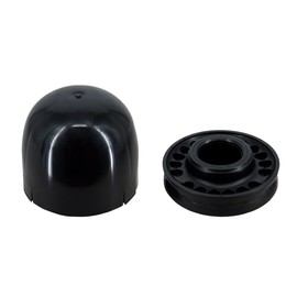 PremiumX Round Mast Cap with Cable Entry Black 38-60 mm Mast Cover up to 18 Cable Holders for Satellite Dish