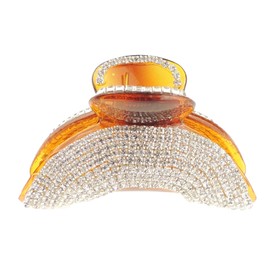 Glamour Girlz Ladies Extra Sparkly Black Diamante 6cm Sunset Hair Claw Clamp (Brown)