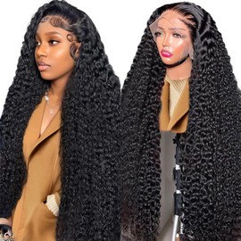 Noxlouis 20 Inch Deep Wave Lace Front Wigs Human Hair Wig for Woman 13x4 Hd Deep Curly Lace Front Wig Human Hair Pre Plucked With Baby Hair Deep Wave Lace Frontal Wigs