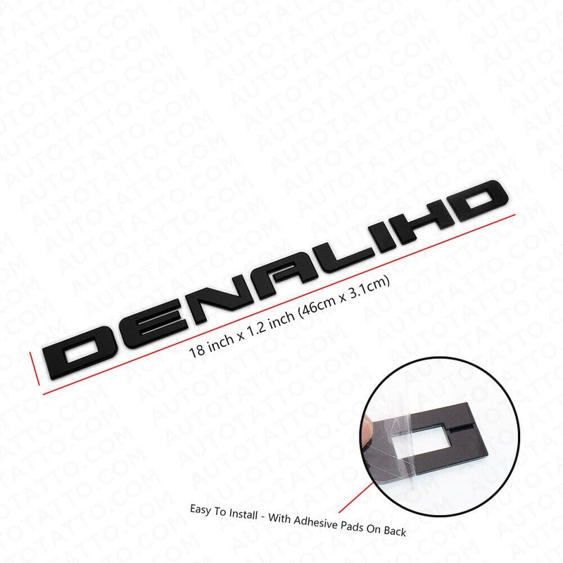 2X Denali HD Side Door Tailgate Letter Nameplate Emblem Badge
