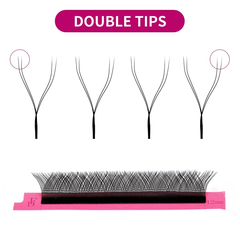 FADVAN 8D W-Shaped Volume Eyelashes, 0.07D Curl, 8-12 mm Mixed