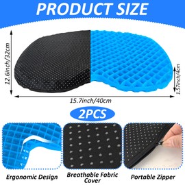 YEXEXINM 2 Pack Anti Slip Kayak Seat Cushion Thick Waterproof-Gel Breathable U Shape Seats Pad with Non-Slip Cover for Sit in Inflatable Kayak Canoe & Boat Kayak Accessories for Fishing Kayak