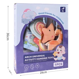 Bebamour Baby Pram Toys 0-36 Months Baby Travel Arch Stroller Toy for Infant Toddlers Sensory Hanging Crib Toys for Car Seat Pushchair Pram Activity Toy for Indoor and Outdoor, Giraffes