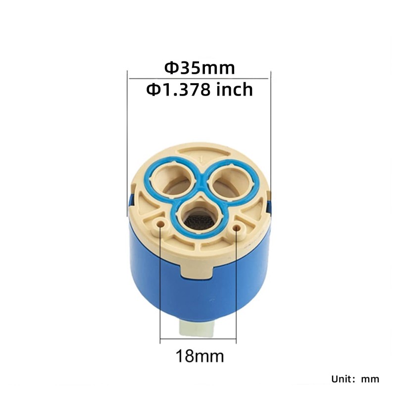 ZYTTOO 35mm Ceramic Faucet Cartridge Replacement, Compatible with Kraus, Moen,
