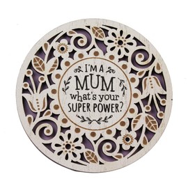 History & Heraldry Woodcuts Sentiment Wooden Coaster Gift Idea Mum