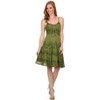 Sakkas Stonewashed Rayon Adjustable Spaghetti Straps Mid Length Dress -