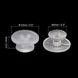 PATIKIL Plastic Button Charm, 100 Pack 12 x 8mm Dia Buckle Button Accessories Backs Wristband Shoe Charm Decoration for DIY Ornaments, Transparent