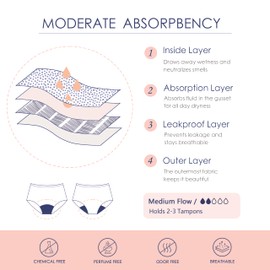 Kvitko Period Swimwear High Waisted Bathing Swimsuit Bottoms Tummy Control for Women Teens Black