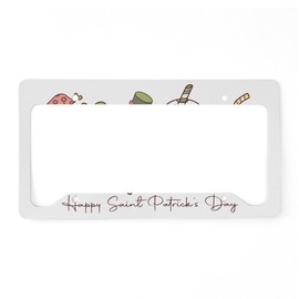 CafePress Happy Saint Patrick's Day Aluminum License Plate Frame, License Tag Holder