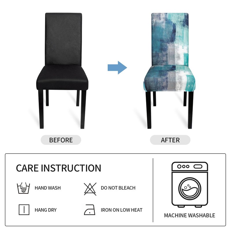 Gibelle Dining Room Chair Covers Set of 6, Stretch Parsons