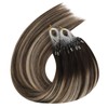 Ugeat Real Hair Extensions, Bonded Micro Ring, Microlink Extensions, Balayage