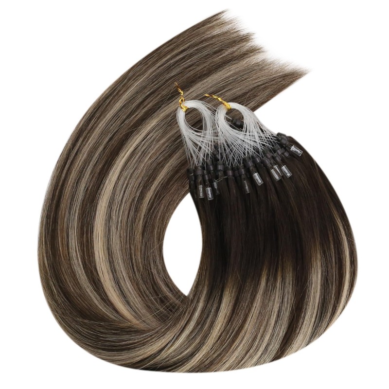 Ugeat Real Hair Extensions, Bonded Micro Ring, Microlink Extensions, Balayage