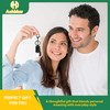 ANHBKAR A-Z Black Stainless Steel Letter Keychain - Alphabet Initial