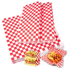 115pcs Deli Paper Sheets - 12x12" Sandwich Wrapping Paper, Checkered Wax Paper, Premium Grease Resistant Food Basket Liners