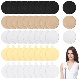Relaxweex 30 Pieces Reusable Lavalier Microphone Covers Lavalier Windscreen Tape Microphone Cloth Accessories for Hiding Lapel to Reduce Wind Noise with 60 Sticker, Black White,beige