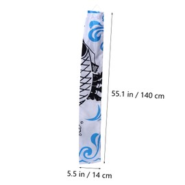 SUPVOX 1pc Japanese Carp Windsock Flag Black and White Outdoor Decorative Flag for Garden Restaurant and Backyard Eye Catching Japanese Style Design