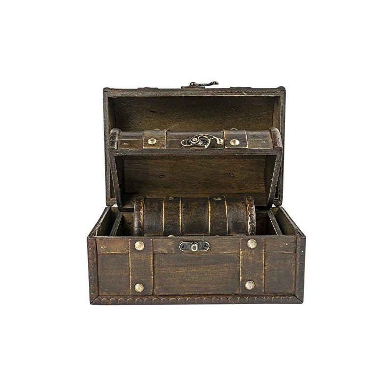 Treasure Chests | Varnished Wood | With Metal Flip Closure