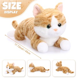 Lunmon Cat Stuffed Animal 17.72 Inch Soft Plush Kitten Toy Plush Throw Pillow Cute Stuffed Animal for Birthday Gift Party Favors(Ginger Cat Color)