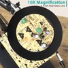 MagnieOpti Helping Hands Soldering Station, 10X Magnifying Glass with Light