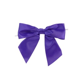 Reliant Ribbon Satin Twist Tie Bows - Jumbo Bows, 1-1/2 Inch X 50 Pieces, Purple Haze