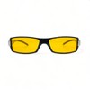 Unisex Yellow Amber Lense Gaming Computer Glasses, Black Rectangle Frame,
