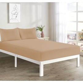 Fitted Sheet Small Double / 4ft Latte Soft, Deep Pocket, Wrinkle Free, Easy Care Poly Cotton (SD latte)