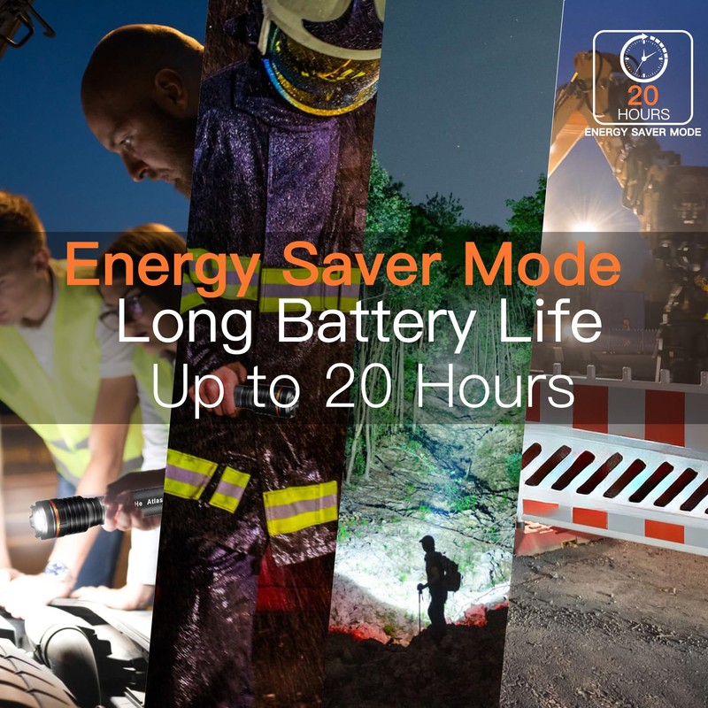 KunHe Heavy Duty Flashlight, 3 D Battery, High Lumens, Zoomable