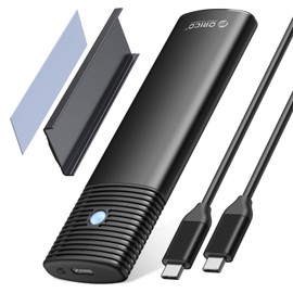 ORICO Aluminum M.2 NVMe SSD Enclosure , Tool-Free 10Gbps USB C Adapter, USB 3.2 M.2 NVMe Reader, External SSD Case Thunderbolt 3 compatible, Supports 4TB 2230/2242 /2260/2280 PCIe M-Key SSDs-PWM2-BK