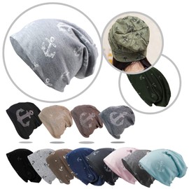 Glamexx24 Long Classic Beanie Hat: Men Women Cycling Hat Winter Hat Unisex Cotton Hat for Spring, Summer, Autumn and Winter, Atlantic Blue, L-XL