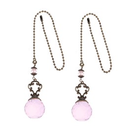 Operitacx 2 Stück Kronleuchter Zubehör drinnen Rosa Deckenventilator-Zugkette Ketten zieht LED Lampendekor leichte Zugkette dekorativ Deckenlampenzugkette leichtes Accessoire Kristall