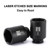 Mayouko 1/2" Drive Spindle Axle Nut Impact Socket Set, CR-MO,
