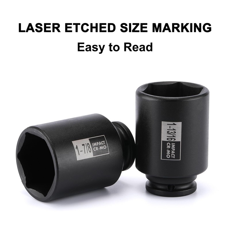 Mayouko 1/2" Drive Spindle Axle Nut Impact Socket Set, CR-MO,