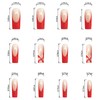 24pcs Christmas Red & White Glitter Full Cover Pearl Nail