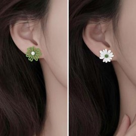 Flower Earrings for Women Sunflower Daisy Tulip Poppy Rose Flower Dangle Earrings Gold Pink White Silver Blue Black Purple Floral Earrings Summer Statement Earrings Jewelry Gift