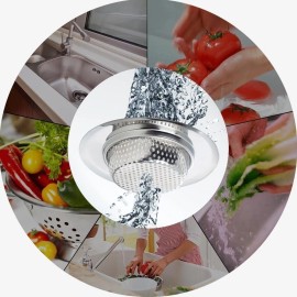 Unbranded 2PCS Kitchen Sink Strainer - Stainless Steel, Large 4.5" Wide Rim Drain Cover