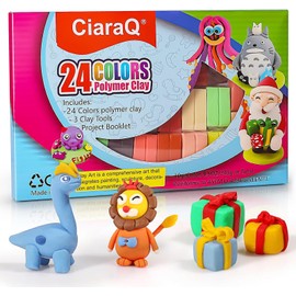 CiaraQ 24 Colors Small Block Polymer Clay Starter kit, Oven Bake Clay, CPSC Conformed Non-Toxic Molding DIY Clay, Great for Kids, Beginners